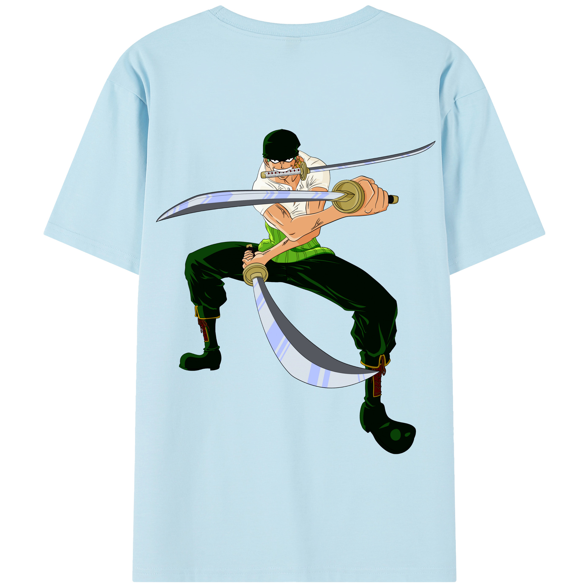 ワンピース ロロノア・ゾロ ONE PIECE Roronoa Zoro 綿100％半袖Tシャツ（背面プリント）